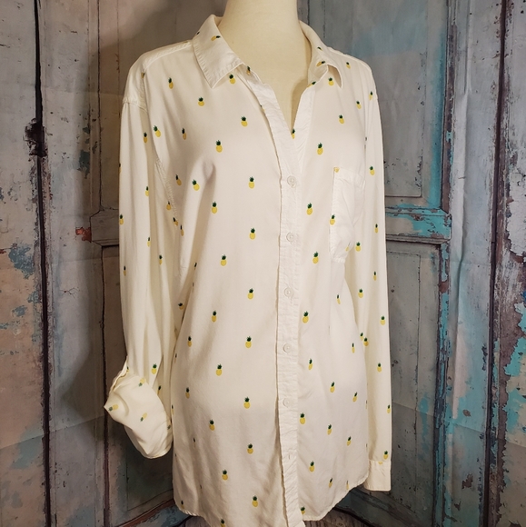 beachlunchlounge Tops - beachlunchlounge by Anthro Plus Sz Pineapple Top